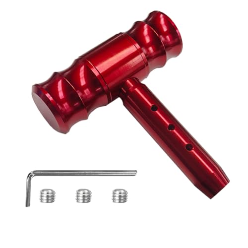 BDZMC Car Gear Shift Head Car Modification Aircraft Joystick Shift Knob Aluminum Alloy Gear Shifter THandle Car Shifter Lever Universal Car Accessories Fit for Most Manual Cars Red - Image 1