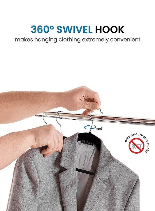 Bukela 50 Pack Luxury Velvet Suit Hangers | 360° Swivel Hook & 10LBS Heavy Duty | Heatproof Non-Slip Design for Arabic Thobe & Abaya - Image 5
