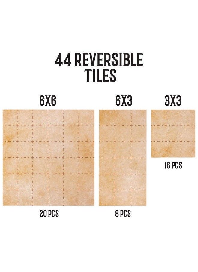 The Master Atlas Grid Tilesreversible Dry Wet Erase Battle Map For 3D Dndrpg Tabletop Rpg Scenerydungeons Dragons Pathfinder Tabletop Grid; Blank/Parchment 44 Tiles & 48 Tokens