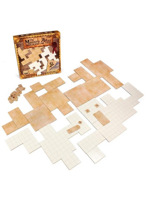 The Master Atlas Grid Tilesreversible Dry Wet Erase Battle Map For 3D Dndrpg Tabletop Rpg Scenerydungeons Dragons Pathfinder Tabletop Grid; Blank/Parchment 44 Tiles & 48 Tokens