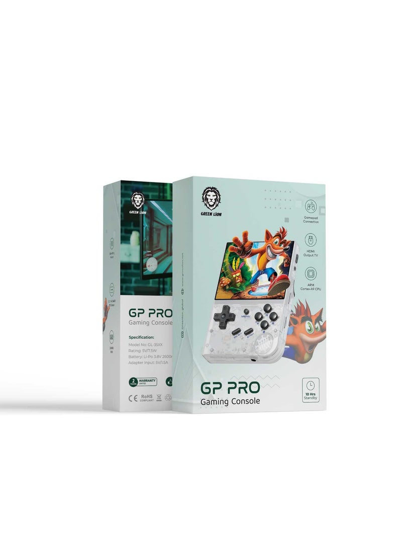 GREEN LION - GP PRO Gaming 17 consoles in 1 with more than 5400 games and 10Hrs Standby /PS1 / Vertical Arcade CPS/ NeoGeo/ FBAHACK/ MAME/ GBA/ NES/ SMS/ MD/ GBC/ GB/ PCE/ NGPC/ GE/ WSC/ SNES- transparent - Image 1