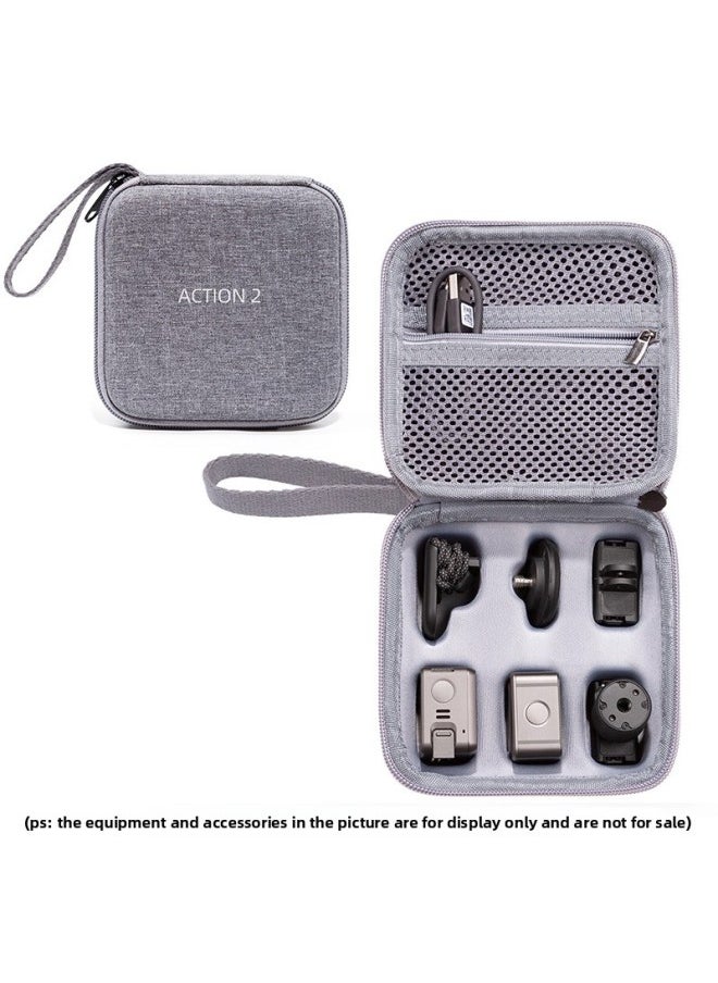 Generic Suitable For DJI Action 2 Storage Bag ACTION 2 Clutch Bag Portable Waterproof Protection Box-Color:gray One-piece Box  - Image 1