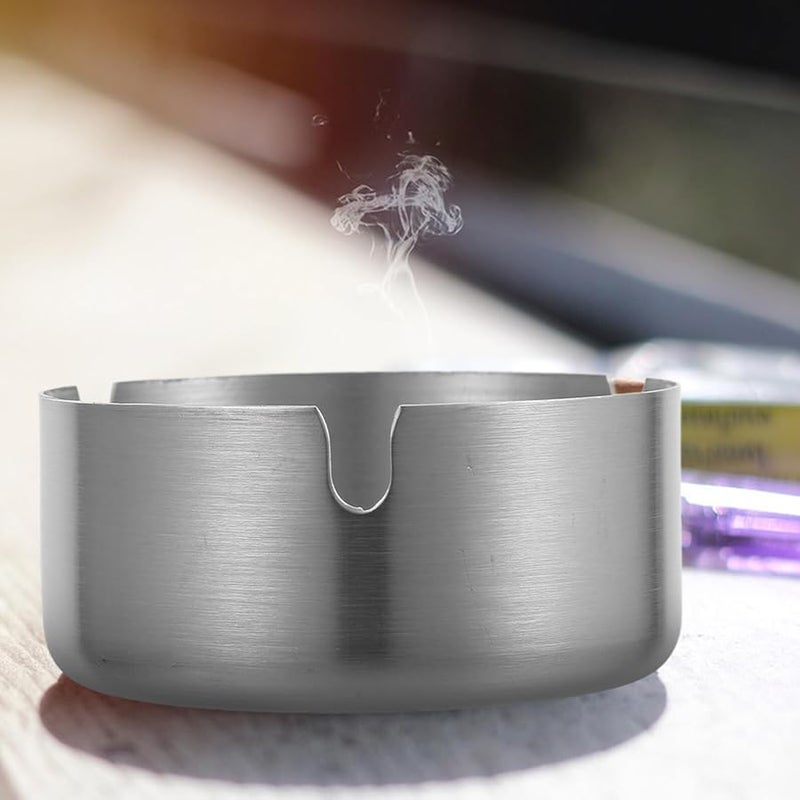 Stainless Steel Windproof Ashtray for Indoor Outdoor Use Nonstick Easy to Clean - Image 5