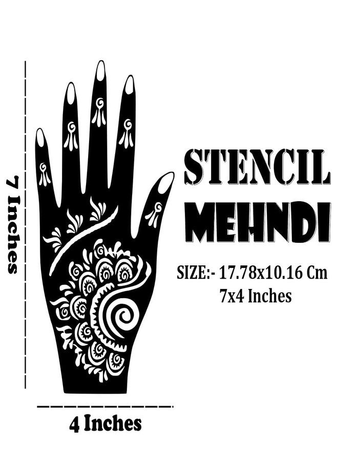 VANVATI Graceful Back Hand Mehndi Stencil Sticker Left & Right Hand Design Set Easy to Apply - Image 3