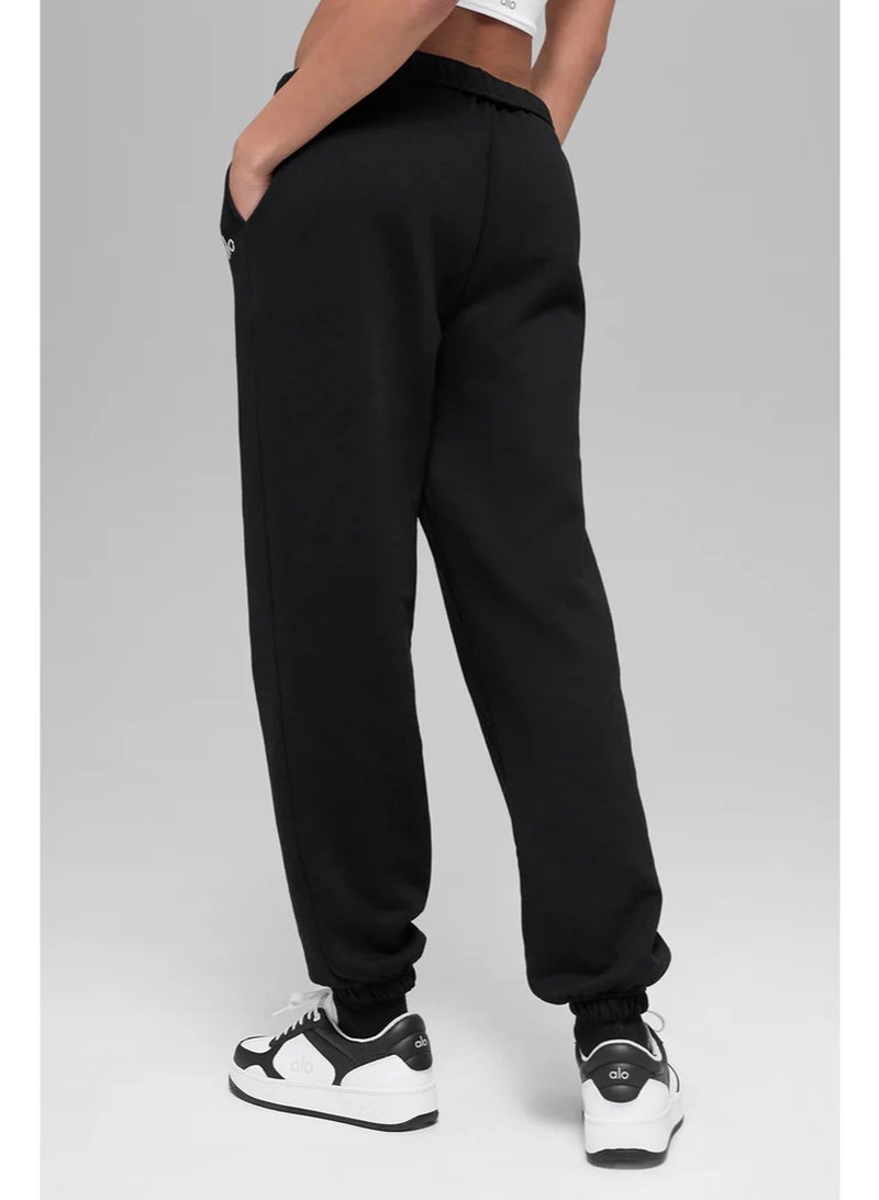 Alo Yoga Alo Women's Loose Ankle-Length Cotton French Terry Sweatpants-Black - Image 2