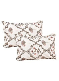 Kuber Industries Kuber Industries Set of 4 Dohar Set | 1 Piece Double Bedsheet with 2 Pillow Cover & Dohar Combo Set | Comforter | Bedsheet & AC Blanket Set for Bedroom | Quilt | Pushpa Flower Star | Brown  - Image 2