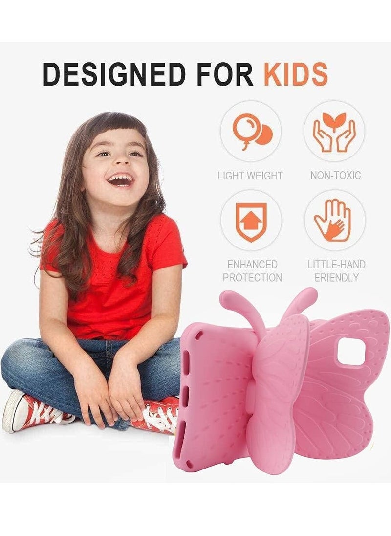 IAF iPad 10 (10th Generation) Kids Case, iPad 10.9 (2022) Butterfly Case with Kickstand â€“ Full-Body Drop Protective, Shockproof, Kid-Proof iPad Case (Pink) - Image 1