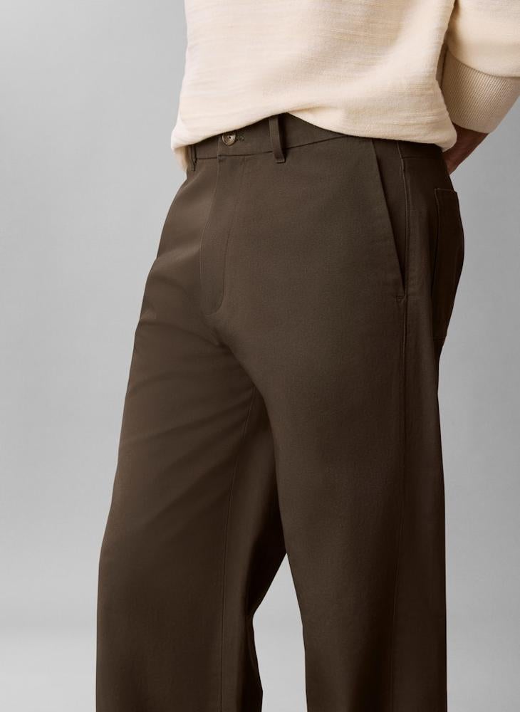 CALVIN KLEIN Relaxed Cotton Dobby Trousers - Image 4