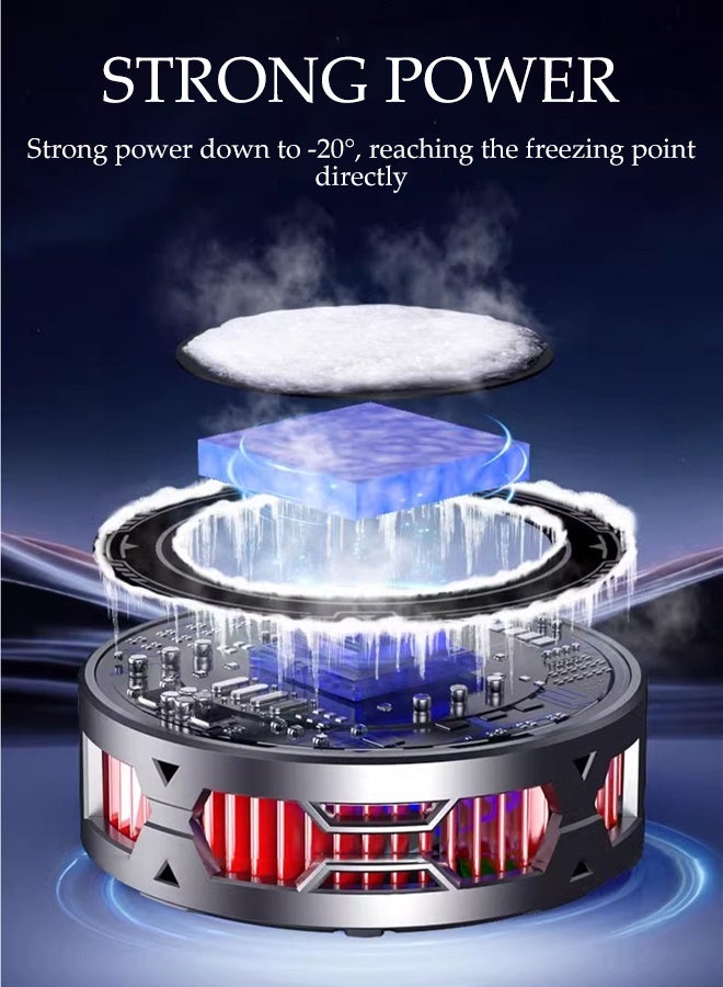 DUNISO Phone Cooler Mobile Phone Magnetic Cooler 15W Portable RGB Cooling Fan Cellphone Radiator with 3 Speed Adjustable Lightweight Cooling Semiconductor Heatsink Cooling for Tiktok Live Streaming, Outdoor Vlog, Mobile Gaming  - Image 4