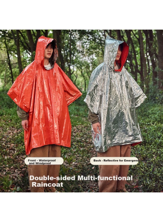 Bwnk Outdoor First Aid Blanket, Camping Equipment, Reflective Raincoat, Emergency Cold Protection, Warmth, Windproof, Life-saving Poncho - Image 1