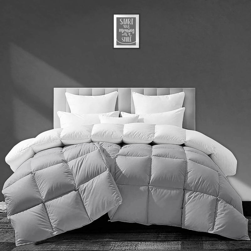 BEDDY FUSION 500 GSM Winter Comforter King Size 92X106 Premium Collection Heavy Winter Comforter 500 GSM Microfiber Fill DuvetBlanket King Size WhiteSilver Grey Color - Image 2