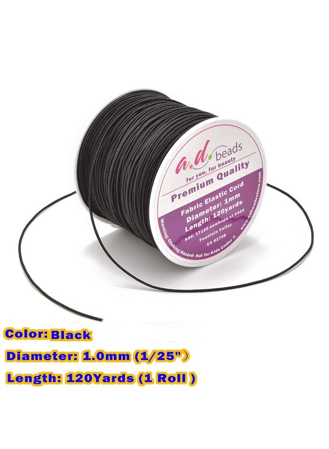 AD BEADS 120 Yards 1.0Mm Black Elastic Cord For Beading Bracelets Jewelry Making (Black) - Image 4