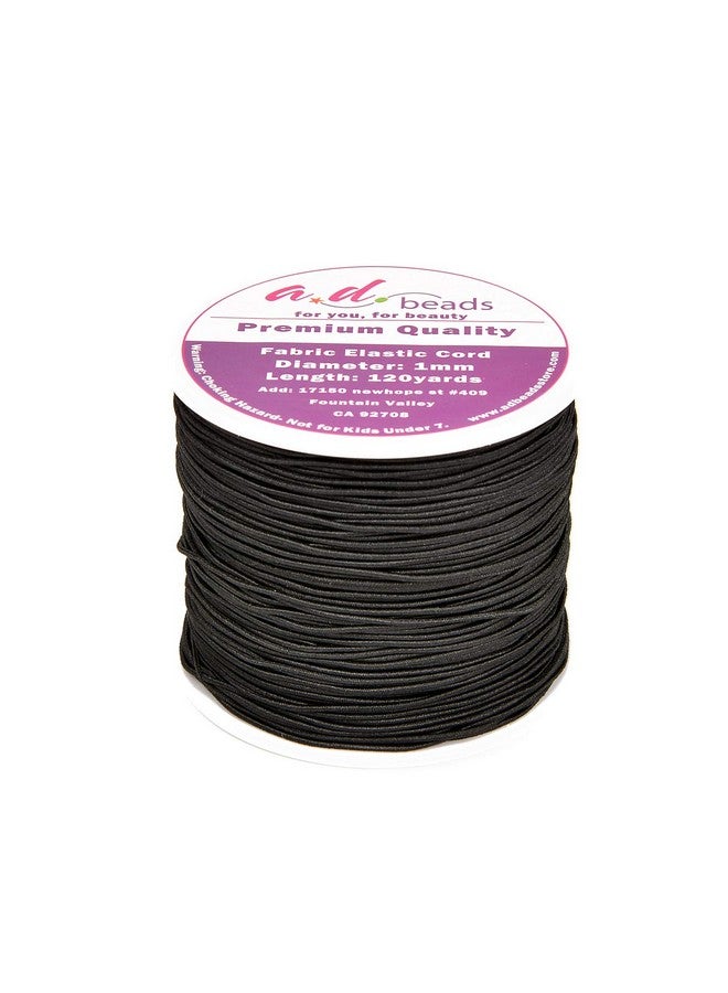 AD BEADS 120 Yards 1.0Mm Black Elastic Cord For Beading Bracelets Jewelry Making (Black) - Image 3