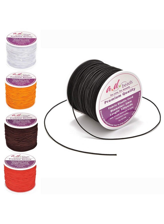 AD BEADS 120 Yards 1.0Mm Black Elastic Cord For Beading Bracelets Jewelry Making (Black) - Image 2