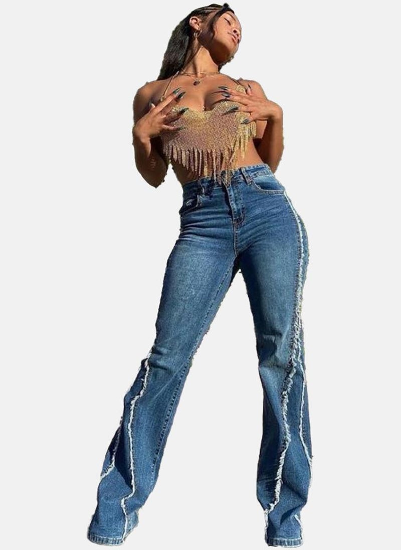 يونيكي جينز أزرق مستقيم بقصة نظيفة وخصر عالٍ - Image 5