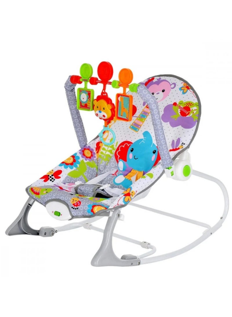BLOOMING TIME Musical Bliss Colorful Baby Rocking Chair with Hanging Toys - Image 1