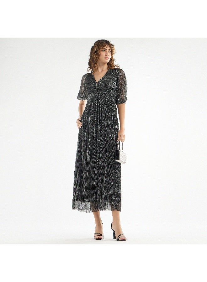 Splash FAV Sparkly Zebra Midi Dress  - Image 1