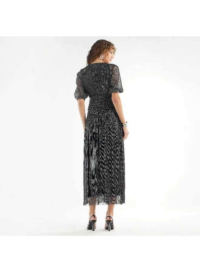 Splash FAV Sparkly Zebra Midi Dress