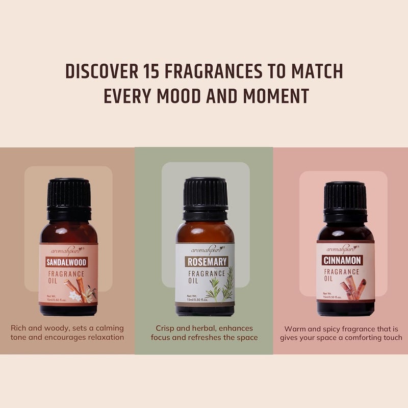 اروماهبور زيت عطري Aromahpure - سلسلة الاندماج | 225 مل | مجموعة من 15 عبوة | زيت عطري لتعطير المنزل | مثالي للاستخدام في العلاج بالعطور | يُستخدم في أجهزة التوزيع، الشموع، مزيلات الروائح الكريهة، والصابون. - Image 4