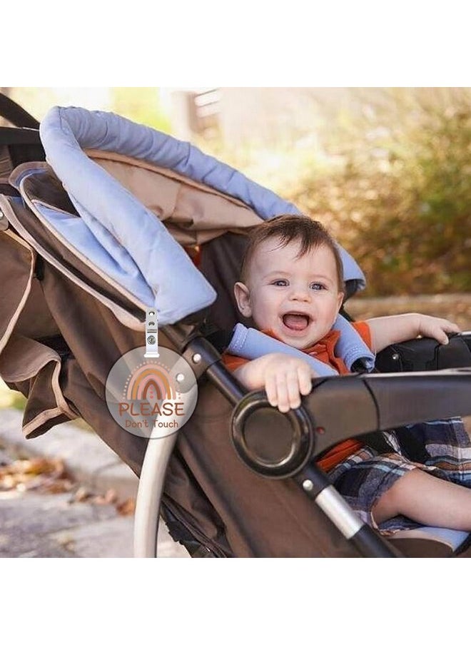 FREEBLOSS FREEBLOSS 2 Pack No Touching Baby Car Seat Sign, Rainbow No Kissing Baby Stroller Tag Please Do Not Touch Baby Sign with 4 Hanging Strap and Clip for Newborn Baby Girl Boy, Gift for New Mom Dad  - Image 5