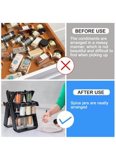 Generic Rotating Spice Rack Organizer 360 Degree  Wheel Spice Rack Organizer Seasoning Holder Rack with 18 Glass Spice Jars Seasoning Manager for Kitchen Countertops, Cabinets.  - Image 2