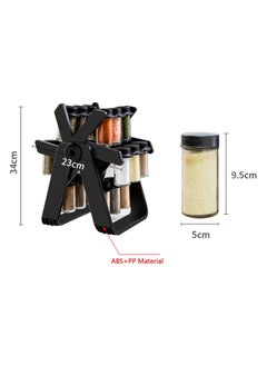 Generic Rotating Spice Rack Organizer 360 Degree  Wheel Spice Rack Organizer Seasoning Holder Rack with 18 Glass Spice Jars Seasoning Manager for Kitchen Countertops, Cabinets.  - Image 3