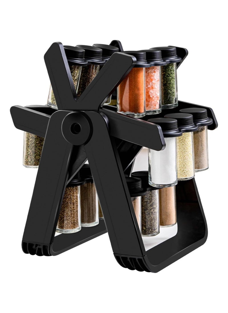 Generic - Rotating Spice Rack Organizer 360 Degree  Wheel Spice Rack Organizer Seasoning Holder Rack with 18 Glass Spice Jars Seasoning Manager for Kitchen Countertops, Cabinets. - Image 1