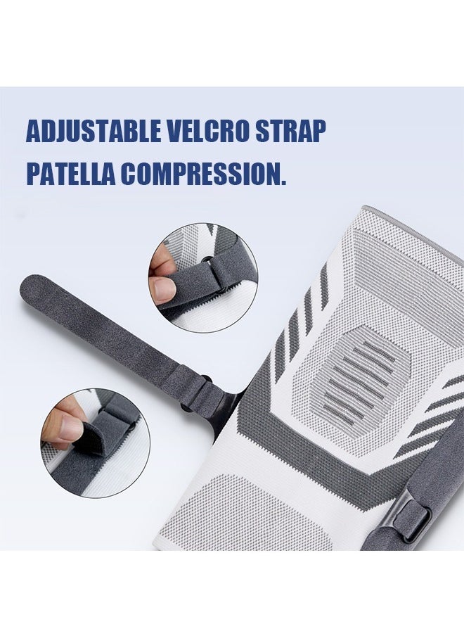 Beyond Knee Compression Sleeve, Adjustable Knee Brace Knee Pad, Leg Compression Sleeves for Runining Basketball Arthritis Joint Pain Relief (Gray)  - Image 4