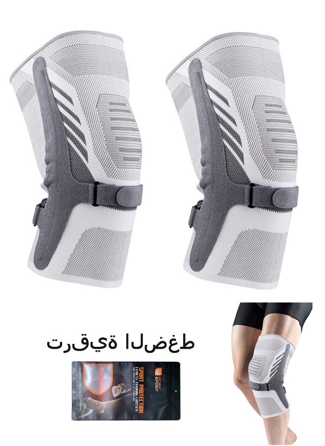 Beyond Knee Compression Sleeve, Adjustable Knee Brace Knee Pad, Leg Compression Sleeves for Runining Basketball Arthritis Joint Pain Relief (Gray)  - Image 1