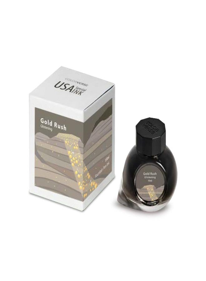 Colorverse Ink - USA Special Series - South Dakota - Gold Rush (Glistening) (15ml) Fountain Pen Ink - Image 1