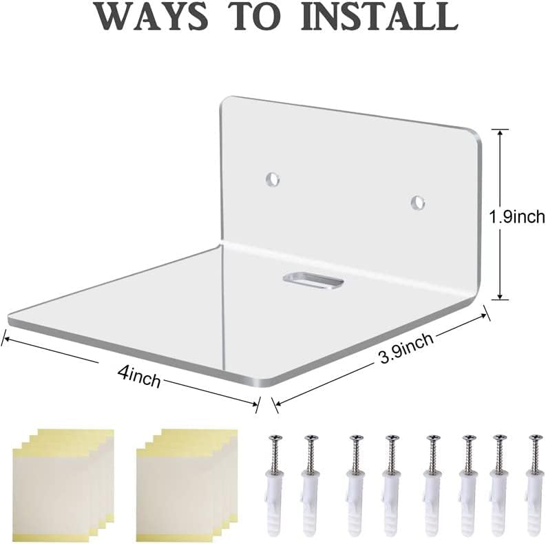 Bolidery 8 Pack Small Wall Shelf  4'' Acrylic Wall Shelves Display Ledges For Storage & Decoration  Small Floating Shelf For Wall With 2 Types Of Installation (Adhesive Or Screw) - Image 2