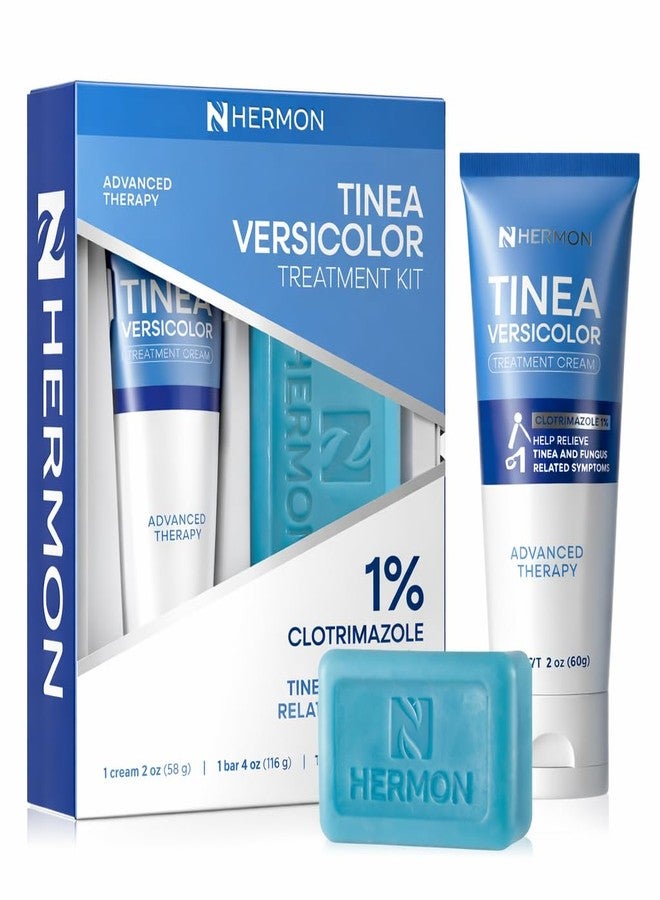 Hermon Tinea Versicolor Treatment Cream & Soap: Clinically Proven Cream for Athlete's Foot,Tinea Versicolor, Jock Itch, Ringworm - Soothes, Cleanses, and Restores Skin Health - Image 1