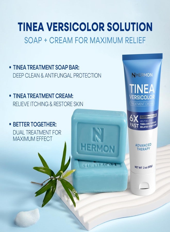 Hermon Tinea Versicolor Treatment Cream & Soap: Clinically Proven Cream for Athlete's Foot,Tinea Versicolor, Jock Itch, Ringworm - Soothes, Cleanses, and Restores Skin Health - Image 2