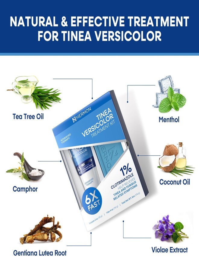 Hermon Tinea Versicolor Treatment Cream & Soap: Clinically Proven Cream for Athlete's Foot,Tinea Versicolor, Jock Itch, Ringworm - Soothes, Cleanses, and Restores Skin Health - Image 4