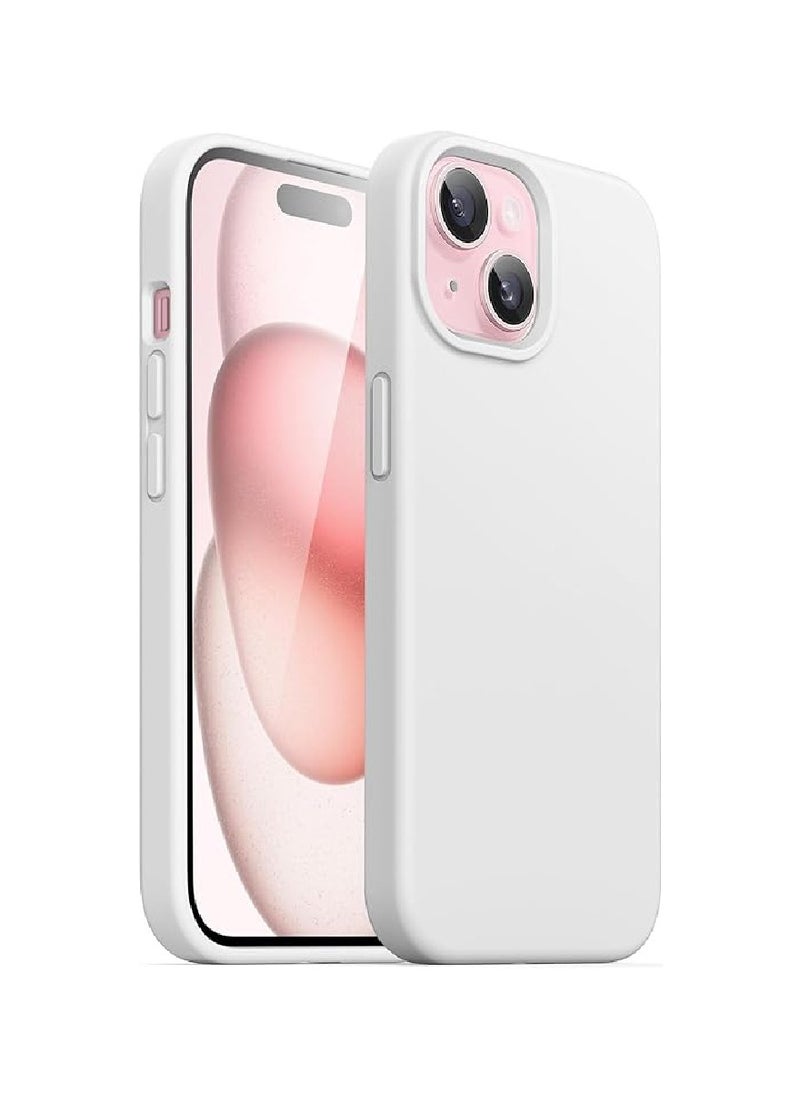 Yuwell iPhone 15 Plus Case Silicone Phone Case Shockproof Protective Case Cover Anti-Scratch Microfiber Lining 4 Layers Ultra Slim iPhone Case 6.7 Inch iPhone 15 Plus Silicone Case Off White  - Image 1