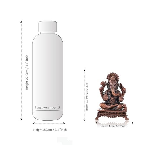 CraftVatika Copper Ganesh Idol - Copper Ganpati Statue - Tamba Murti Statue for Temple Home Office Entrance Decor Gift - Patina Antique Finish (5.5 CM Height) - Image 3
