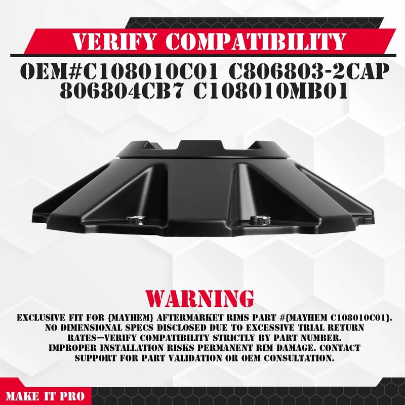 KitsPro كابات مركز العجلات من لسيارات Mayhem طراز C108010C01، C806803-2CAP، عبوة تحتوي على قطعة واحدة. - Image 3