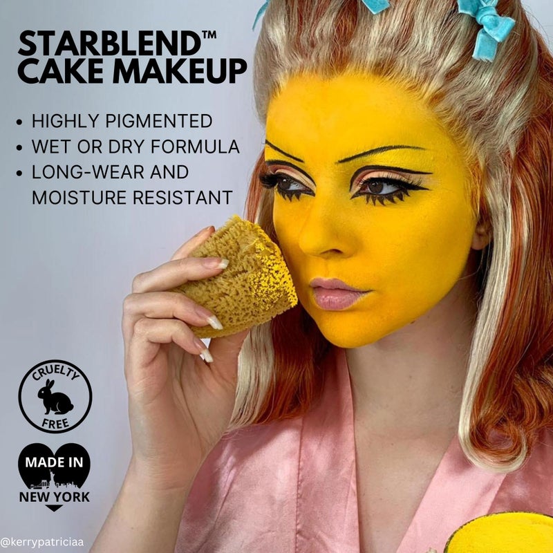 Mehron Makeup StarBlend Cake Makeup | Wet/Dry Pressed Powder | Powder Foundation | Yellow Face Paint & Body Paint 2 oz (56g) - Image 3