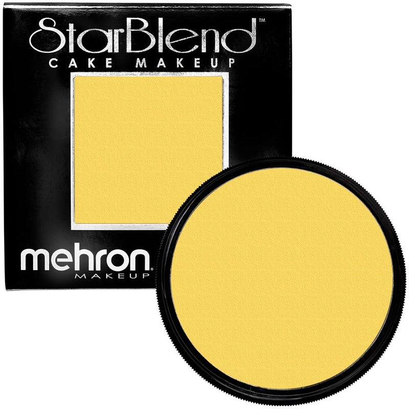 Mehron Makeup StarBlend Cake Makeup | Wet/Dry Pressed Powder | Powder Foundation | Yellow Face Paint & Body Paint 2 oz (56g) - Image 1