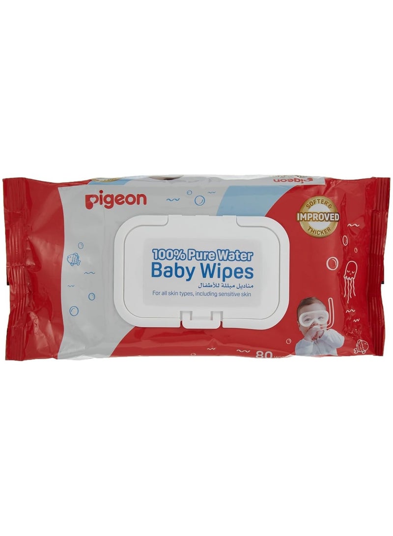 pigeon Pure Water Extra Soft Baby Wipes 80Pack - Image 1
