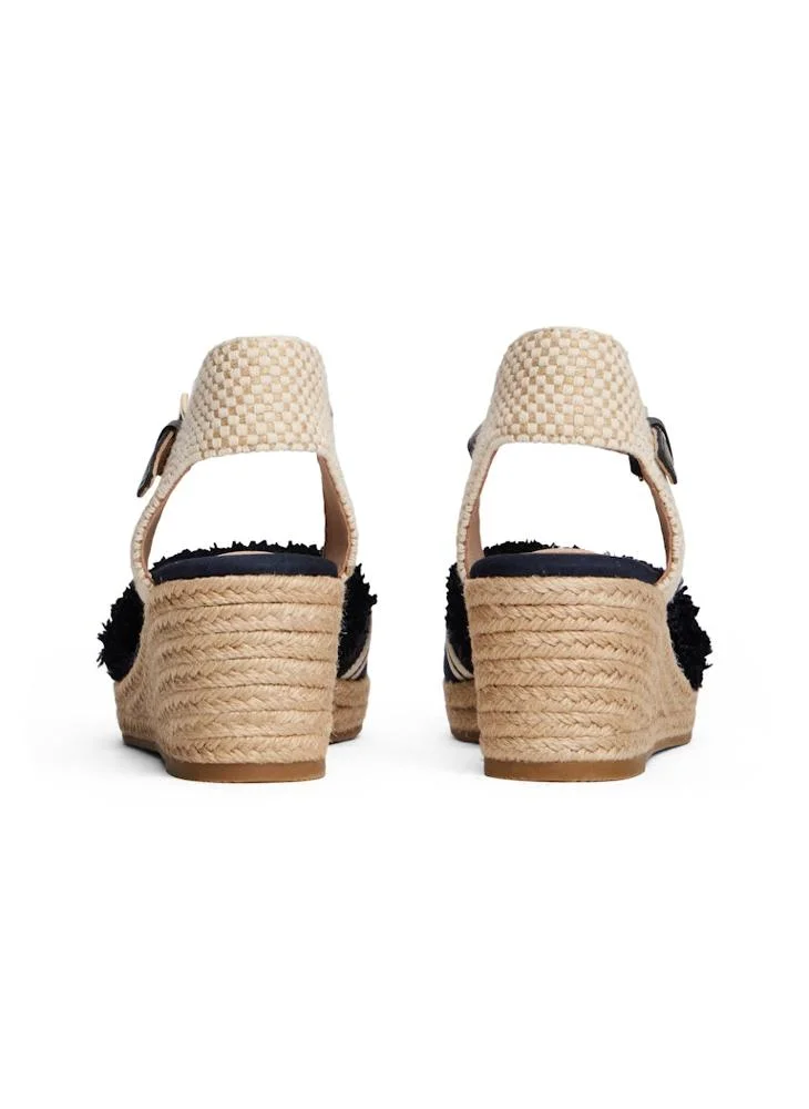 TOMMY HILFIGER Fringe Canvas Medium Wedge Sandals