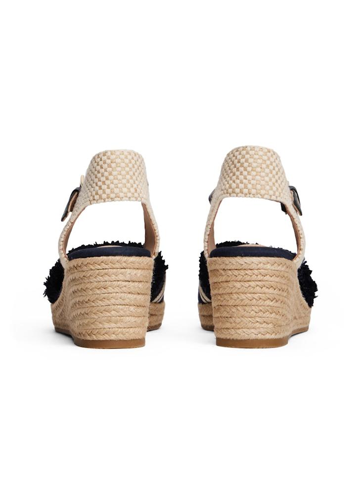 TOMMY HILFIGER Fringe Canvas Medium Wedge Sandals  - Image 3