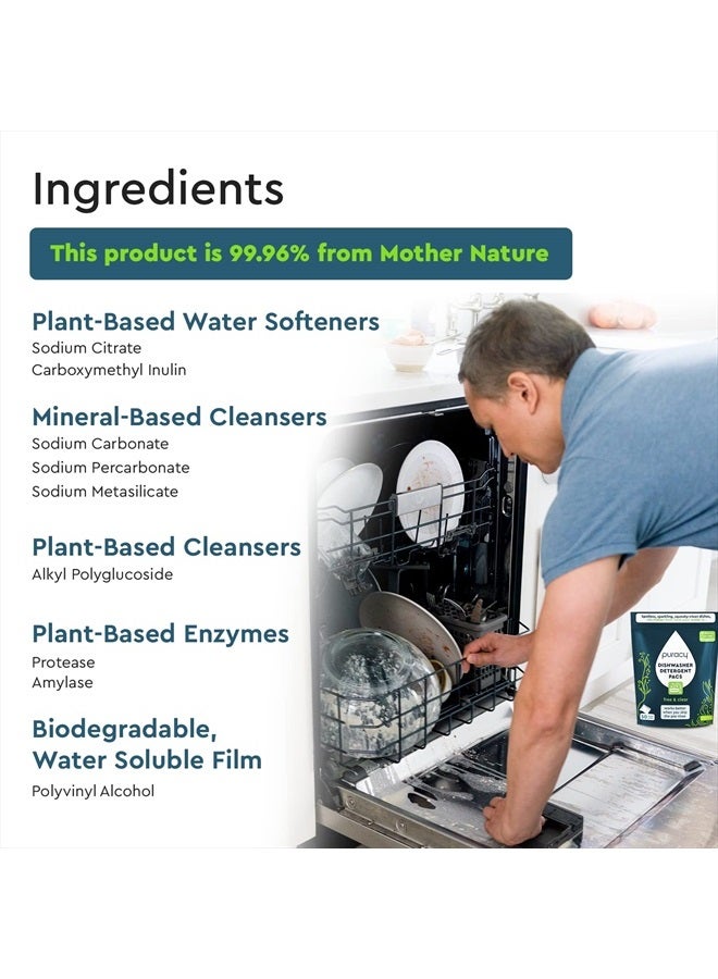 puracy Dishwasher Pods 50 Count, Natural Dishwasher Detergent, Free & Clear Dish Tabs, Tiktok Trend Items, Enzyme-Powered, Spot & Residue-Free, Must Haves from Tiktok Made Me Buy It - Image 3
