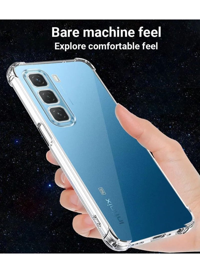 Lion Store transparent case compatible with Infinix Hot 50, soft thermoplastic polyurethane clear back cover with 4-corner shockproof air cushion to protect the camera lens - Image 5