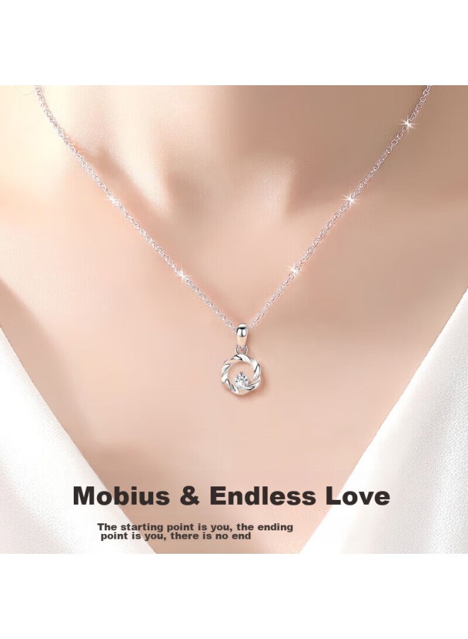 Manhe S999 Sterling Silver Necklace For Women, New Style Pendant Collarbone Chain elry, Birthday Gift For Wife Or Girlfriend - Image 1