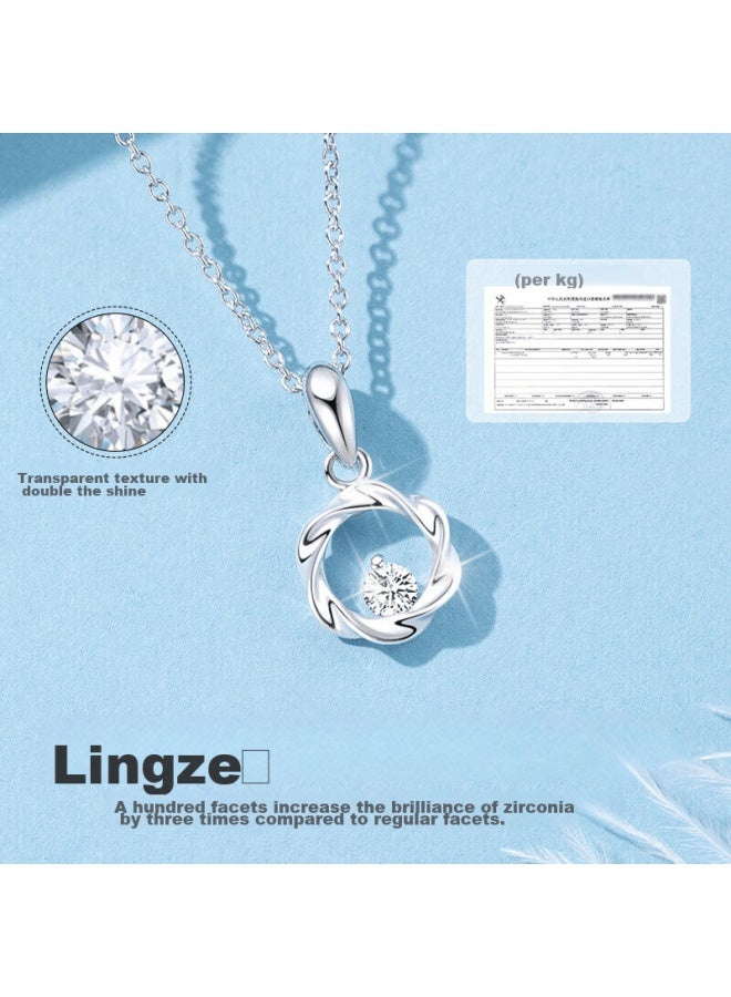 Manhe S999 Sterling Silver Necklace For Women, New Style Pendant Collarbone Chain elry, Birthday Gift For Wife Or Girlfriend - Image 2