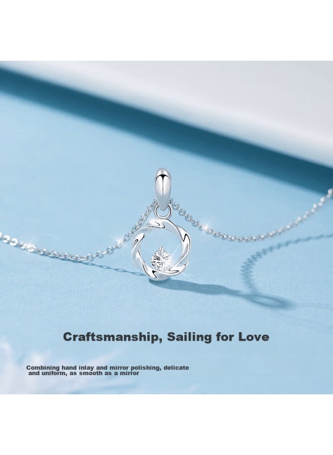 Manhe S999 Sterling Silver Necklace For Women, New Style Pendant Collarbone Chain elry, Birthday Gift For Wife Or Girlfriend - Image 5