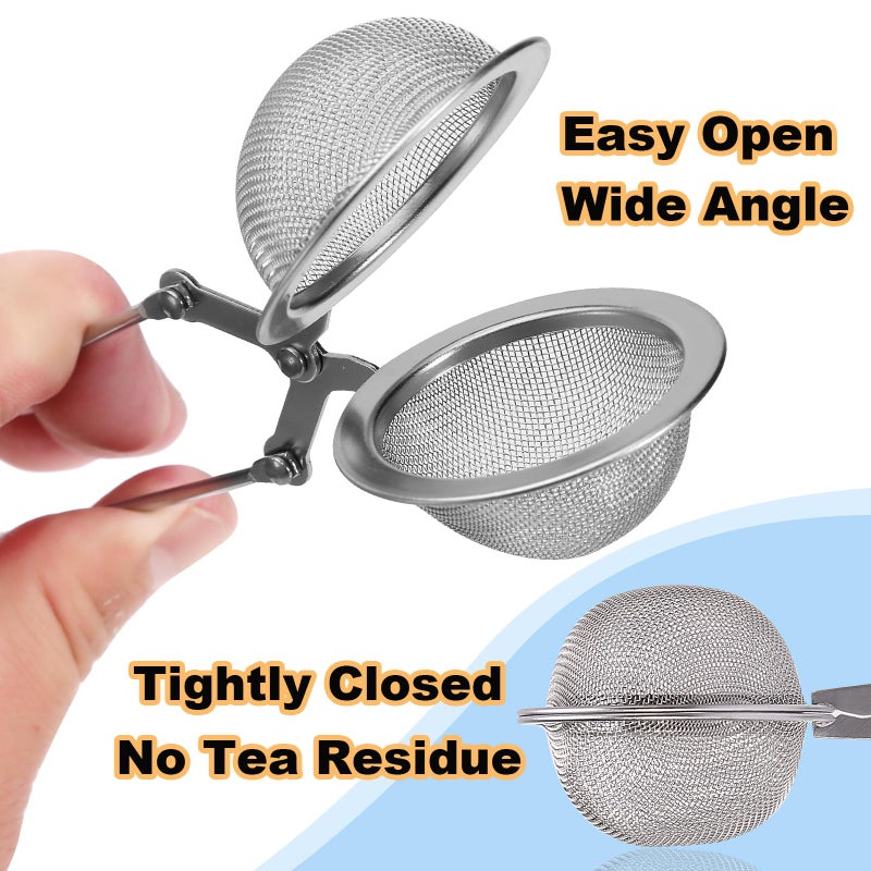 Ecurfu Tea Strainers for Loose Tea, 4 Pack Tea Infuser with Handle Fine Mesh Tea Ball Filter Tea Diffusers Steeper for Loose Leaf Tea, Spices, Seasonings - Image 3