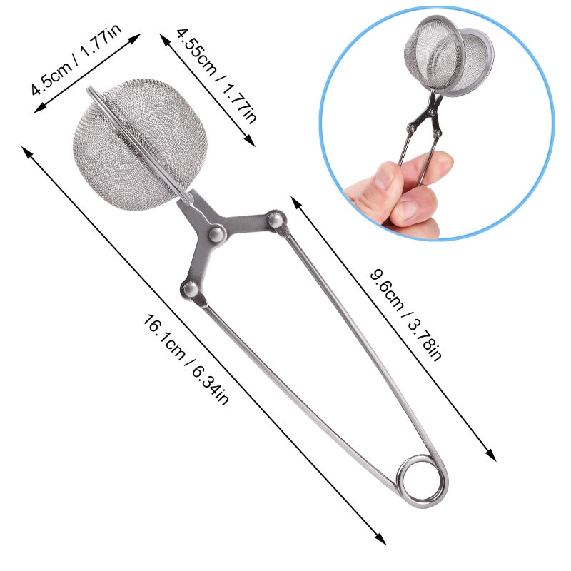 Ecurfu Tea Strainers for Loose Tea, 4 Pack Tea Infuser with Handle Fine Mesh Tea Ball Filter Tea Diffusers Steeper for Loose Leaf Tea, Spices, Seasonings - Image 2