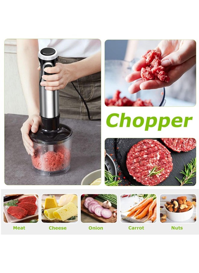 Hoffmans - Immersion Hand Blender ,800W 5-in-1 Multi-Purpose Handheld Blender, 2-Speed Stick Blender, 1000ml Beaker, 500ml Chopper, Egg Whisk, Milk Frother, Black - Image 1